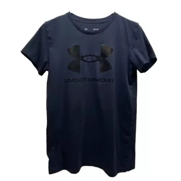 Under Armour T-Shirt Men's Unisex SM/P/CH Black Classic Fit UA Logo GUC - Picture 1 of 8